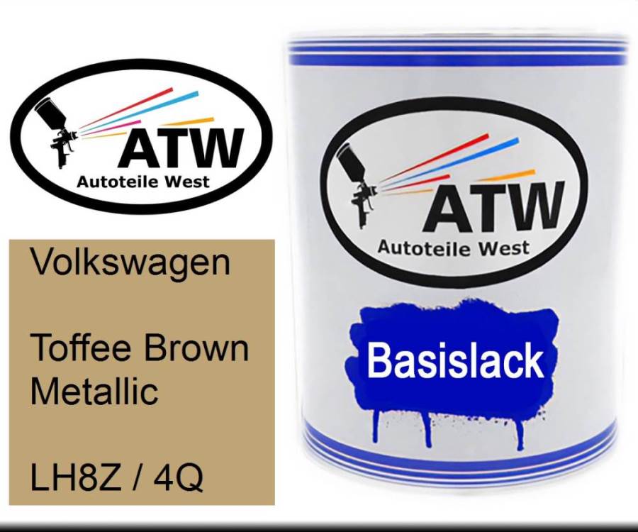 Volkswagen, Toffee Brown Metallic, LH8Z / 4Q: 1L Lackdose, von ATW Autoteile West.